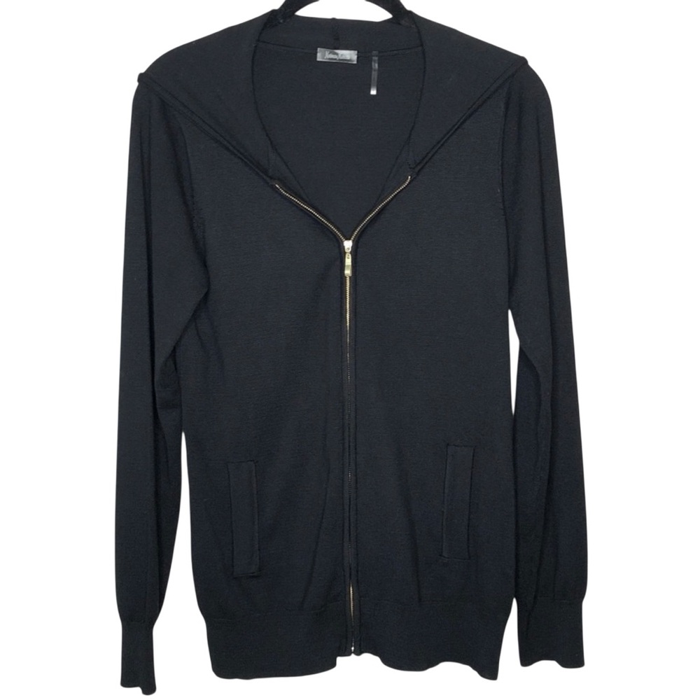 NWOT Neiman Marcus Black Zip-Up Jacket Lightweight Knit